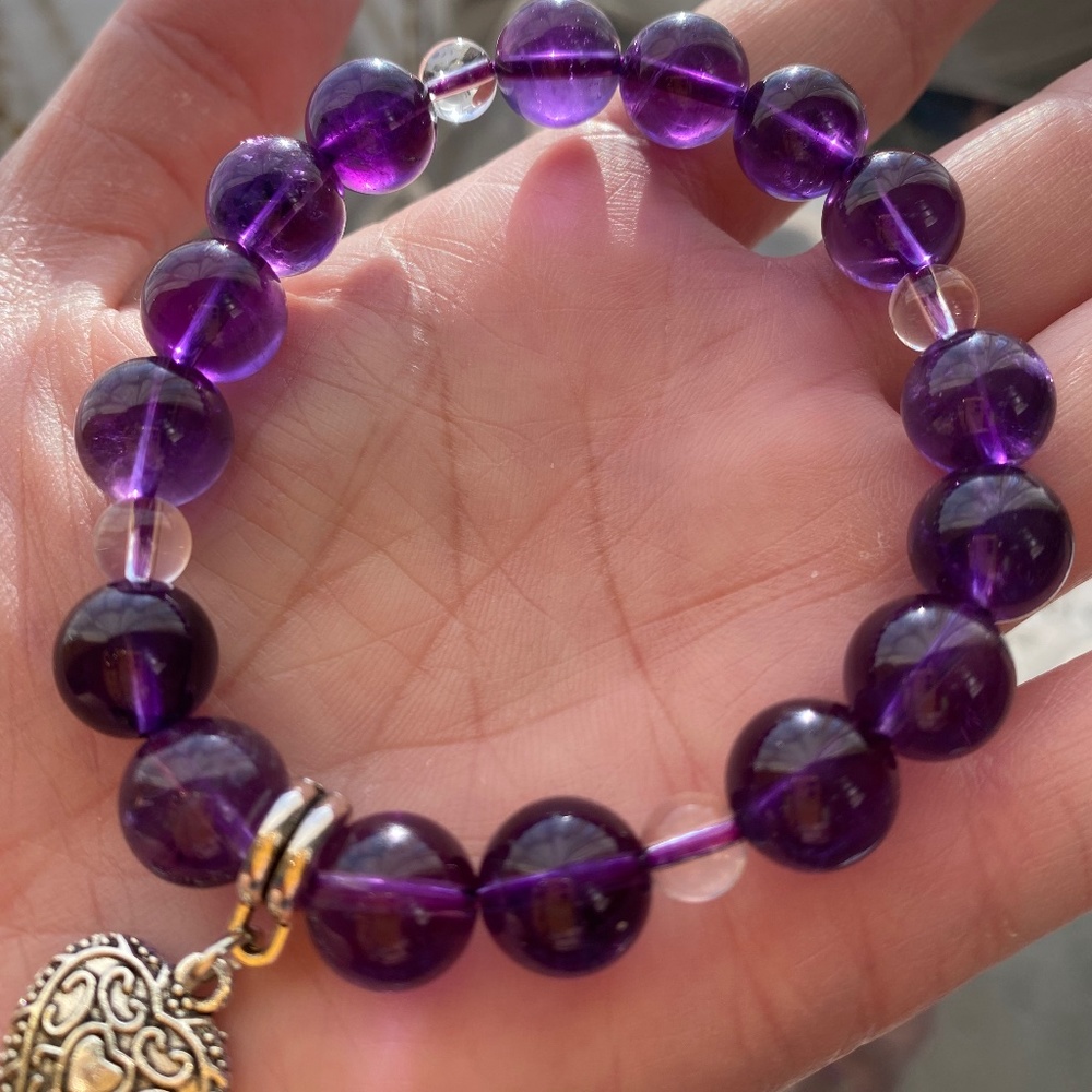 Crystalbabyhkyyc 🔮 Amethyst x white crystal Bracelet